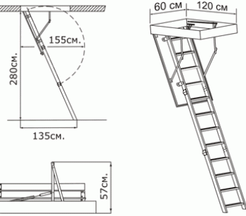 Складная чердачная лестница Standard из бука